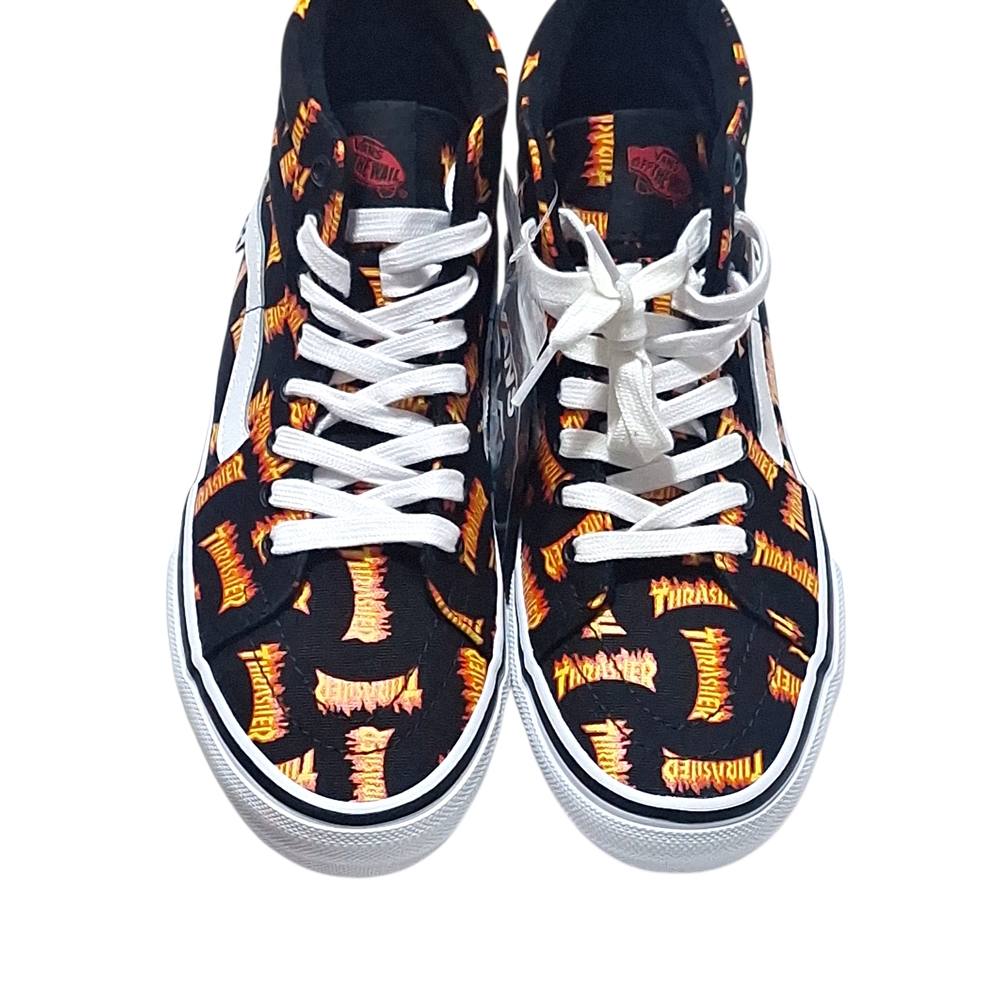 Vans Sk8-Hi Thrasher Allover Logo Black Size 8 NWT - Picture 4 of 14